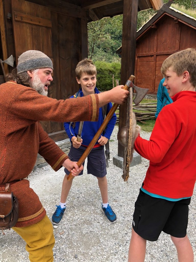 Learning about the Vikings at Viking Valley, Gudvangen