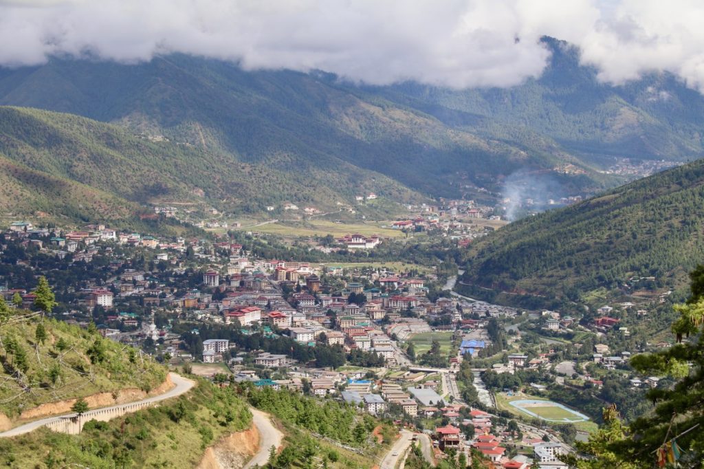 The view over Thimphu from Buddha Dordenma