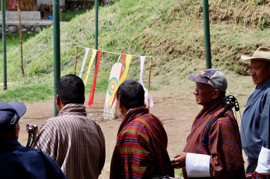 Archery in Thimphu, Bhutan - the national sport in Bhutan