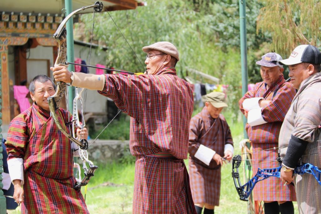 Archery in Thimphu, Bhutan - the national sport in Bhutan