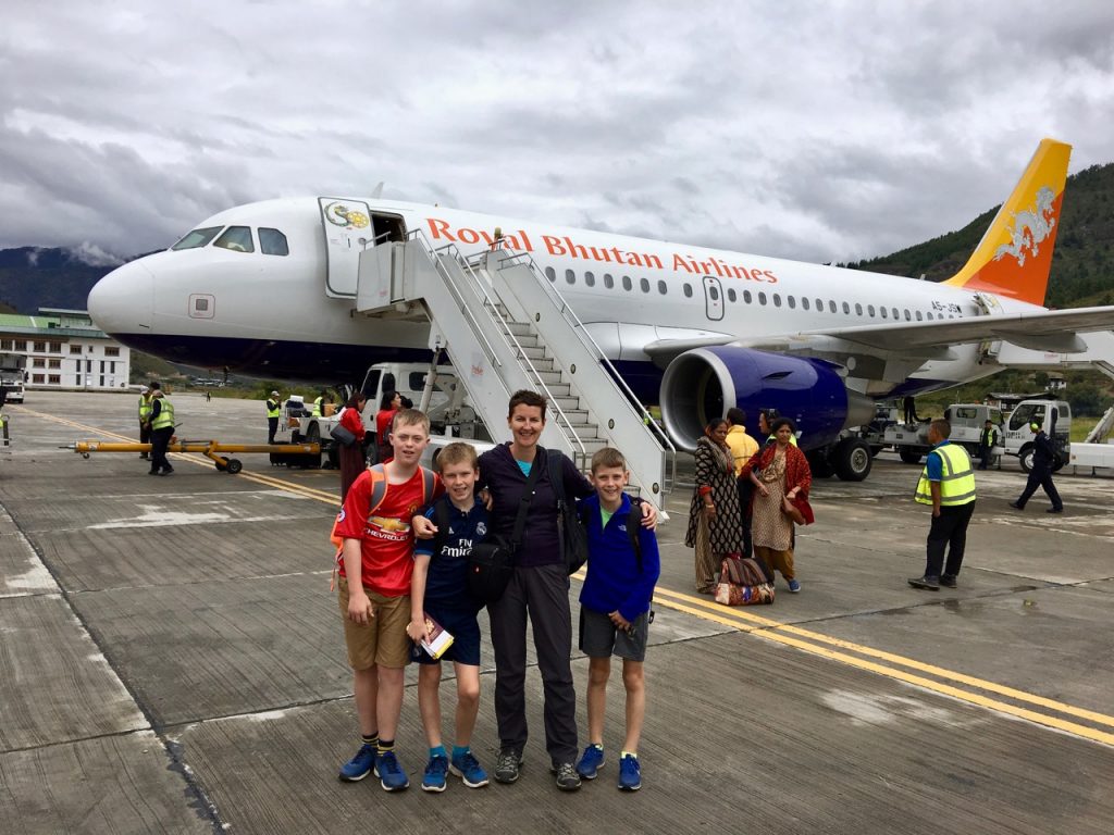 Flying into Paro in Bhutan on Druk Airways