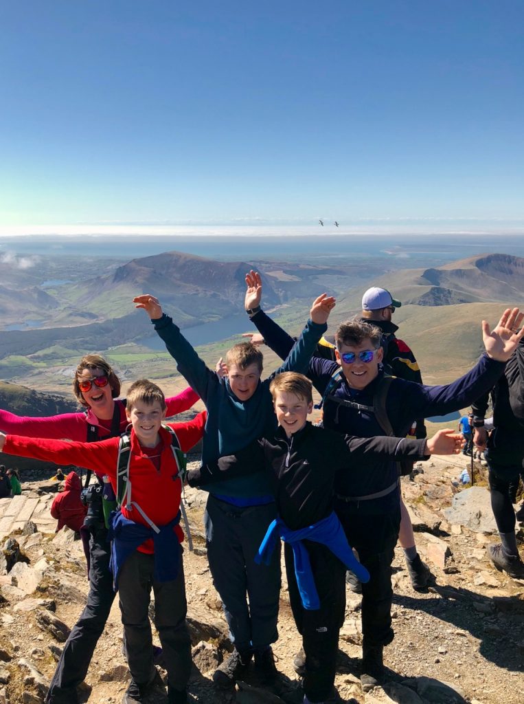 The summit of Snowdon with kids