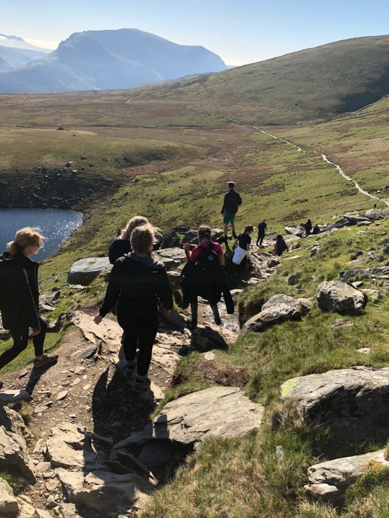 Hiking down the Snowdon Ranger Track in Snowdonia