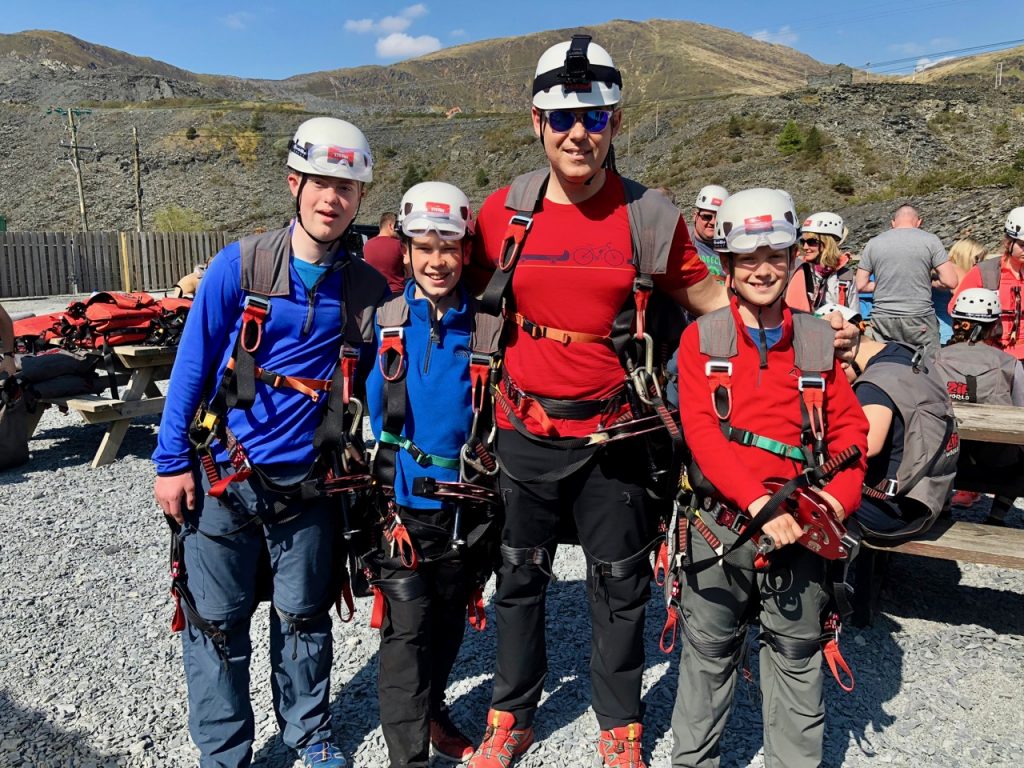 Zip-lining at ZipWorld in North Wales