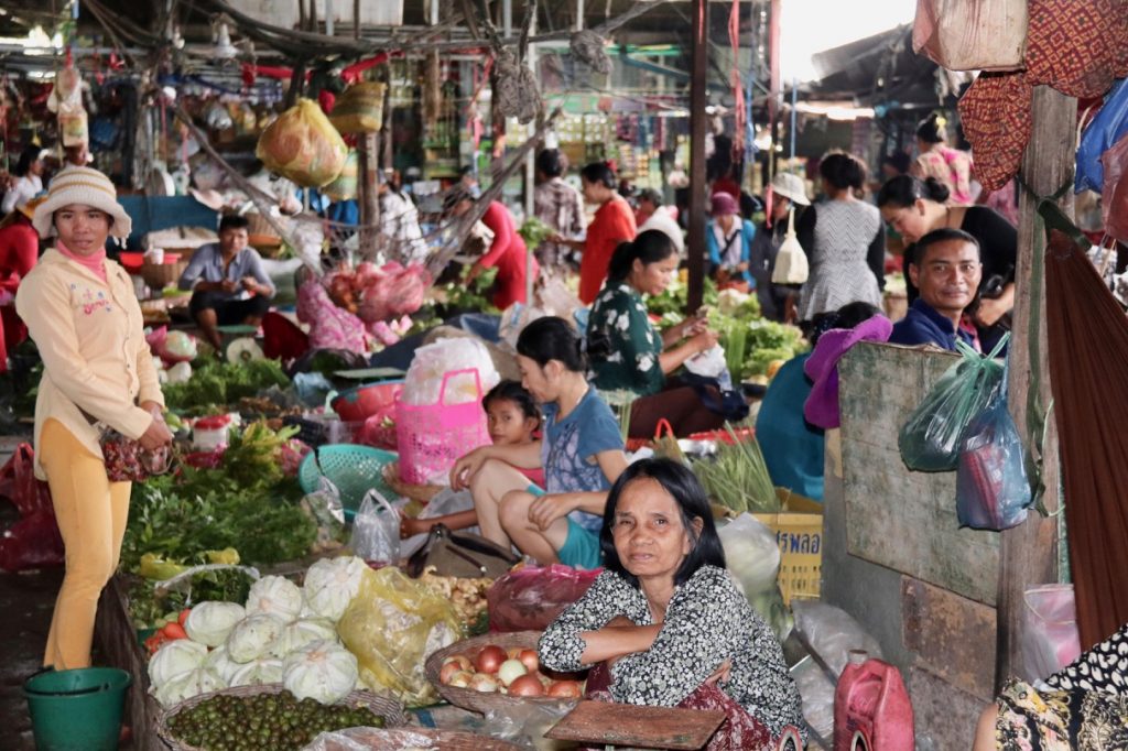 Visiting a local market in Siem Reap in Cambodia