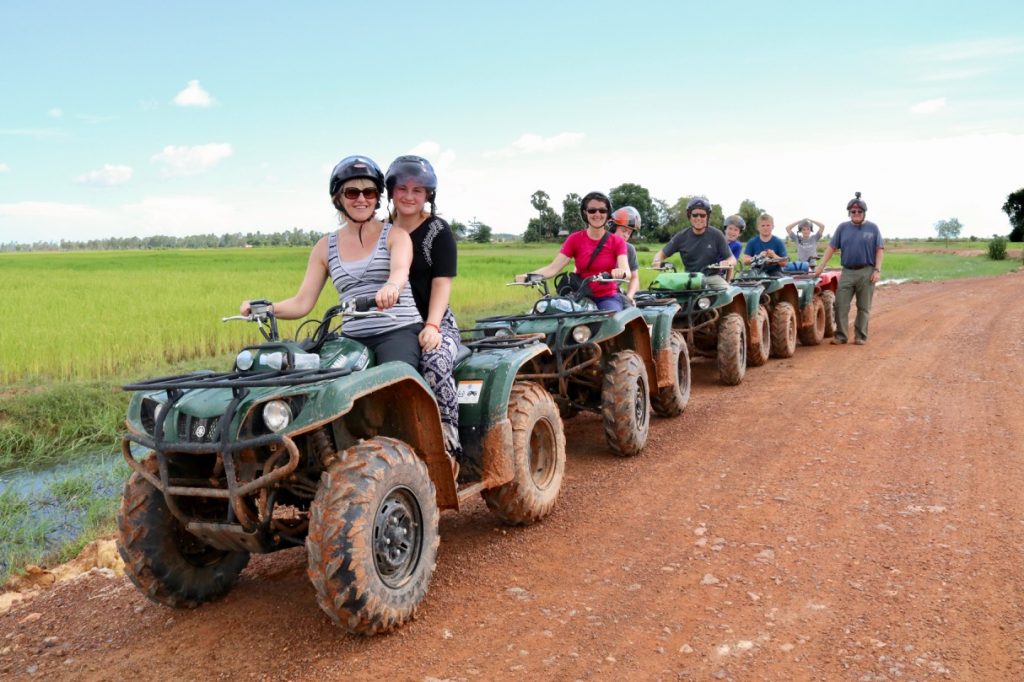 Quad biking in the countryside around Siem Reap in Cambodia