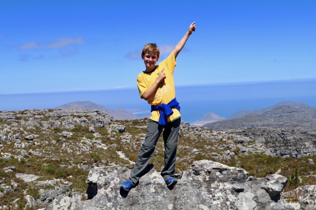 On the top of Table Mountain in Cape Town