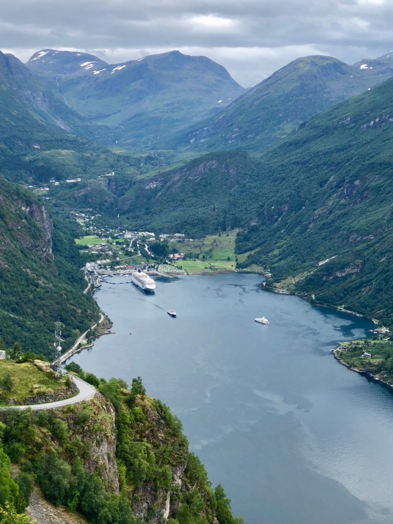 The view of Geiranger from the Eagle Road