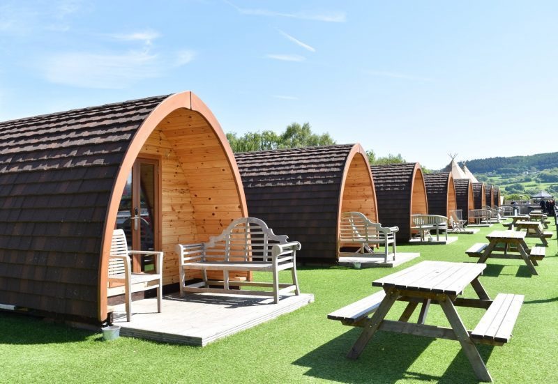 The glamping pods at Surf Snowdonia