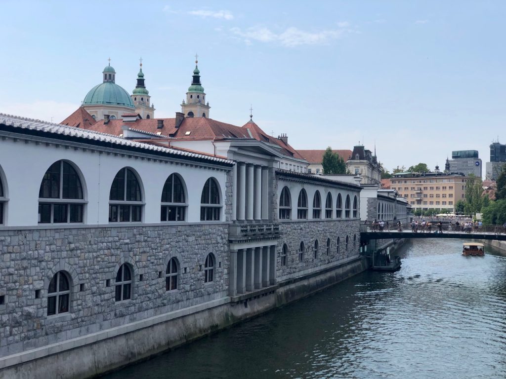 Taking a boat ride through Ljubljana