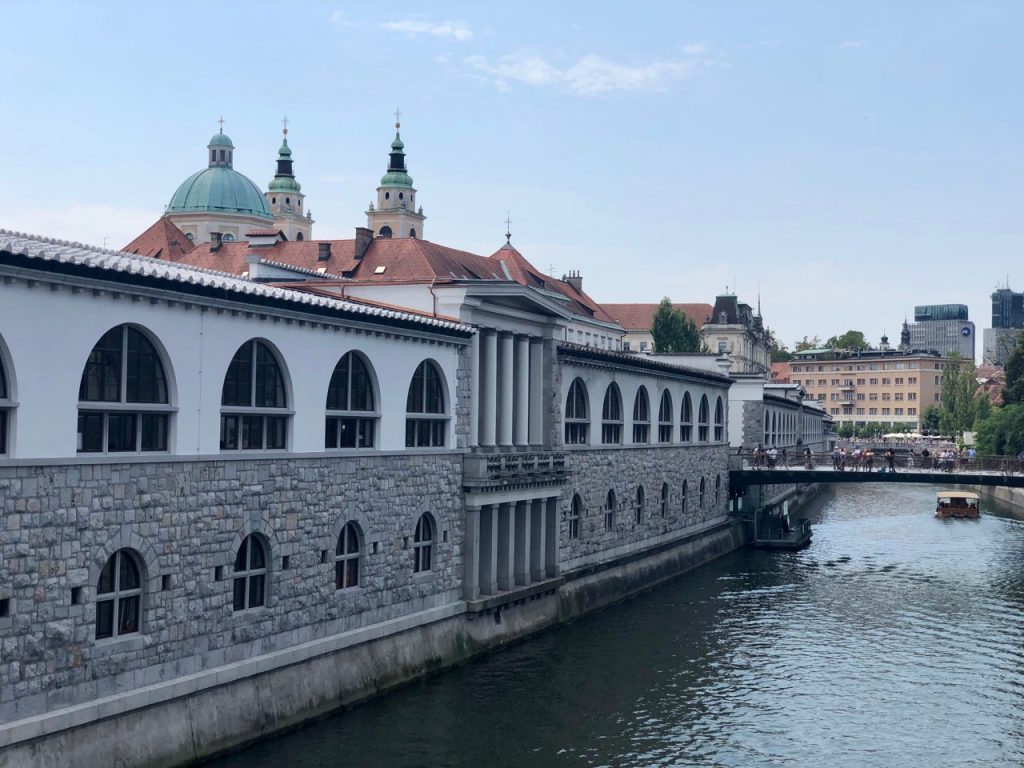 Taking a boat ride through Ljubljana