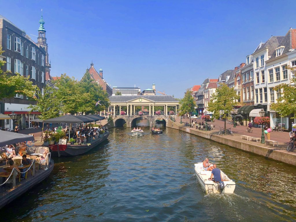 A canal boat tour in Amsterdam